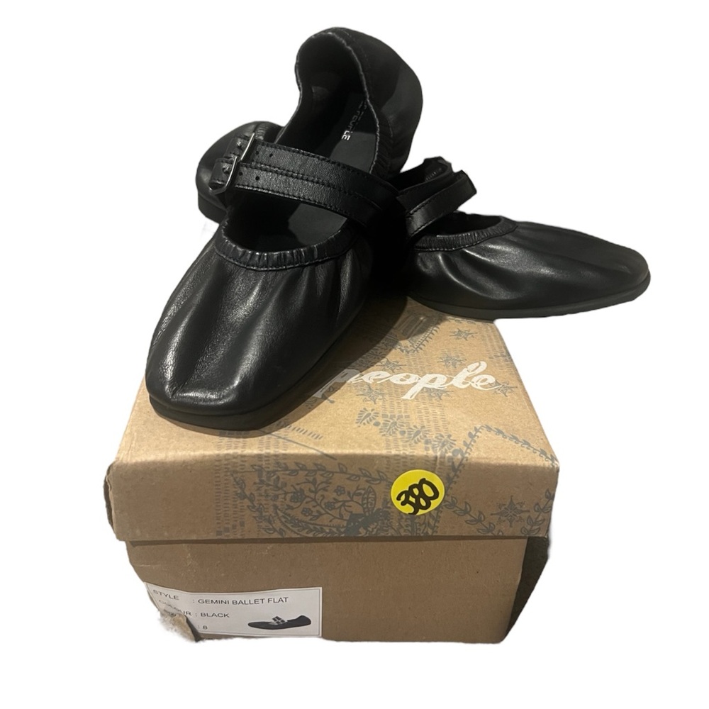 women's free people Gemini black ballet flats size 8